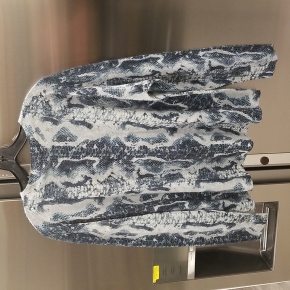 💕ALLSAINTS💕 Python Jumper Sweater ~ Blue Snakeskin Animal Print Medium M NWT - Picture 2 of 9
